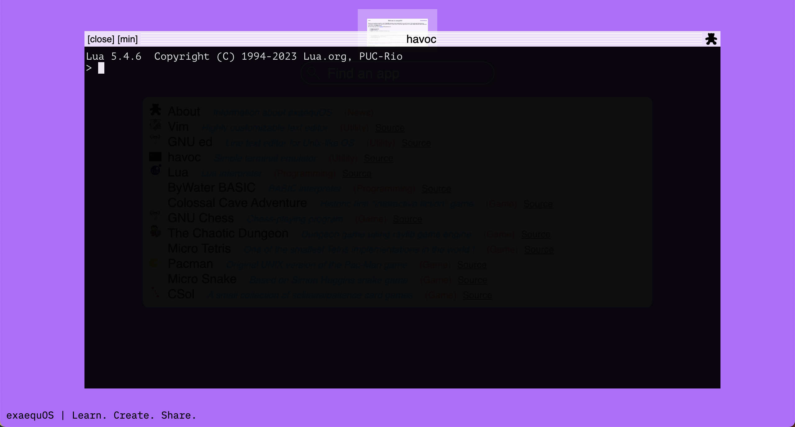 Lua interpreter